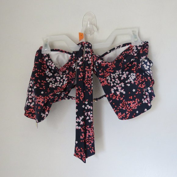 Michael Kors Floral Print Cap Sleeve Underwire Bikini Top - Picture 5 of 6